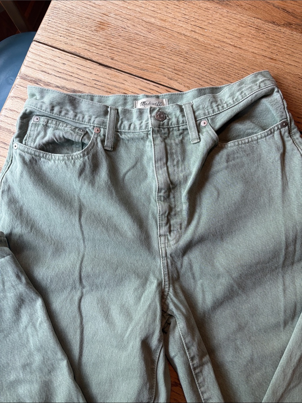 Madewell Baggy Straight Jeans size 30 women’s light green denim